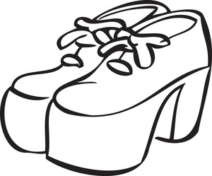 300x249 Freehand Drawn Black And White Cartoon High Heel Shoes Royalty