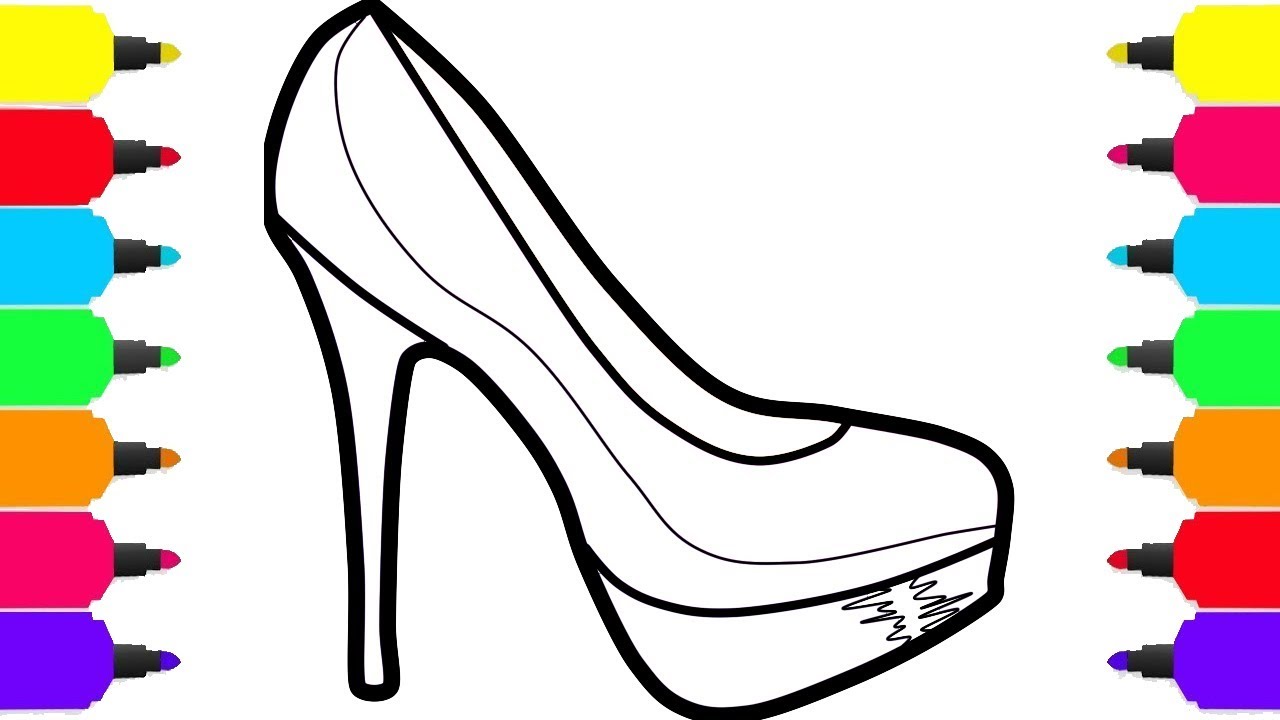 1280x720 How To Draw Girls Accessories High Heel Coloring Pages For Kids