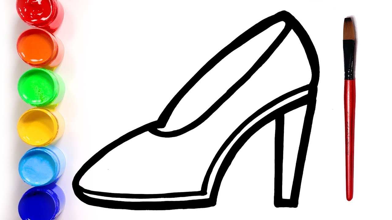 1280x720 Learn Colors,drawing For Kids A High Heel Coloring Pages How