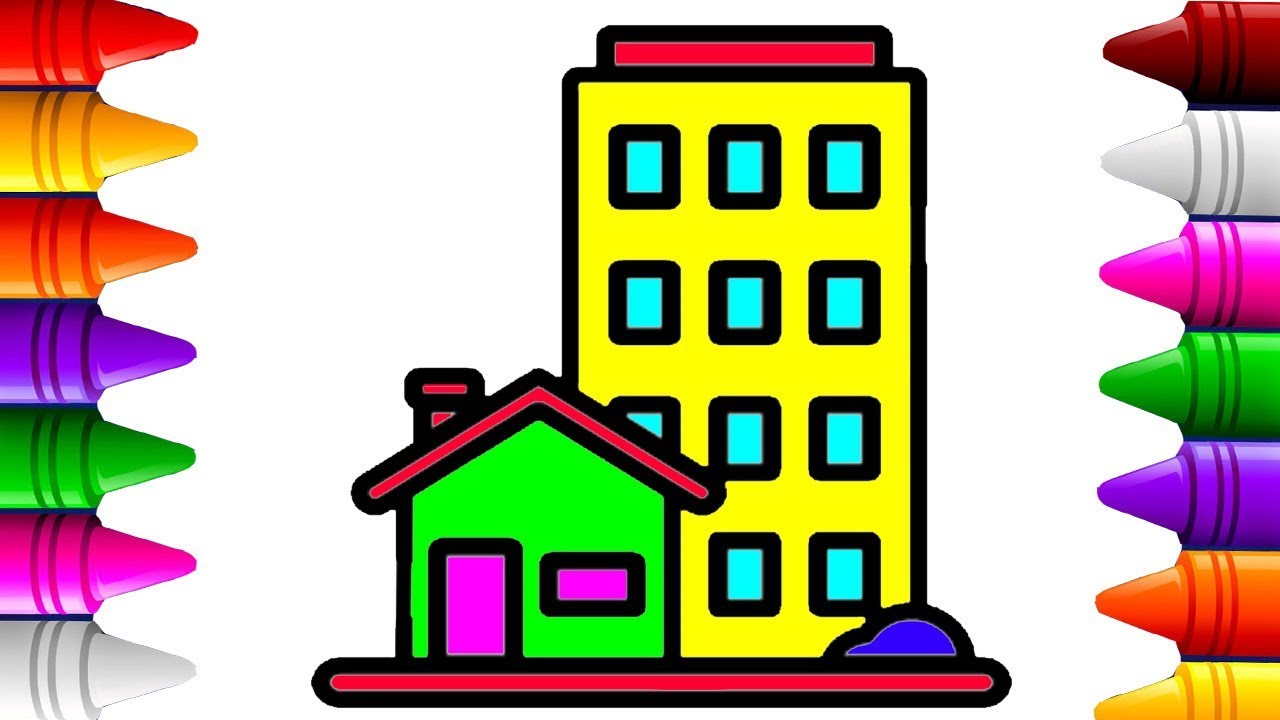 1280x720 How To Draw House Coloring High Rise Buildings Art Colours