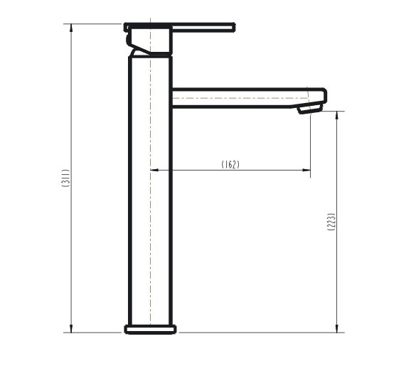 578x525 Luxury Square High Rise Basin Mixer