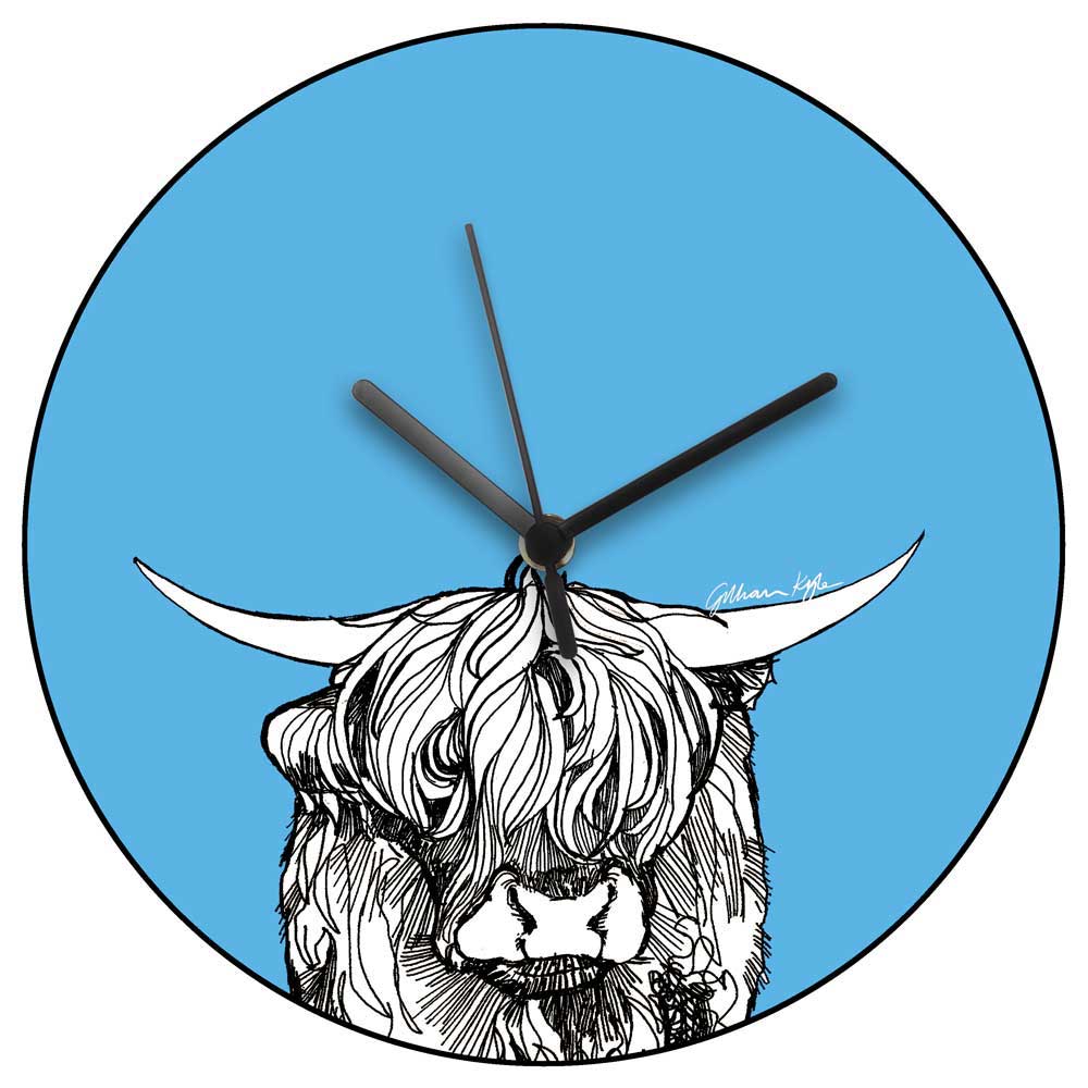 1000x1000 Highland Cow Scottish Kitchen Wall Clock