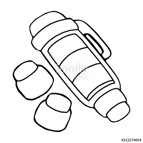 500x500 highlight pen cartoon illustration isolated on white background