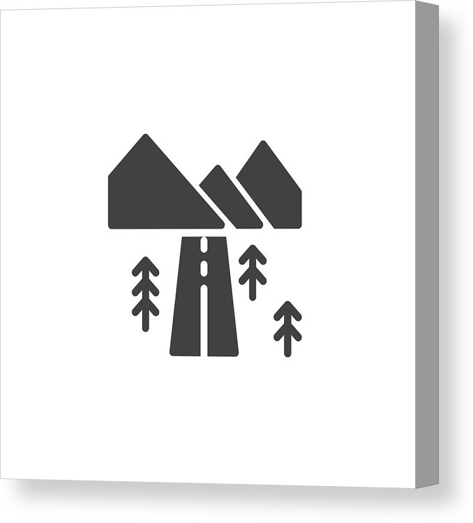 678x750 Landscape With Highway Vector Icon Canvas Print Canvas Art