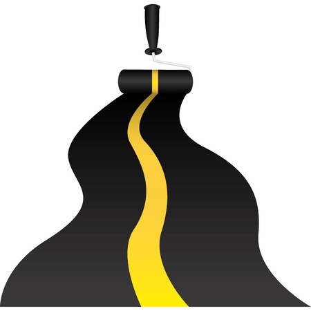 450x450 Background With Paint Roller Drawing The Highway Vector