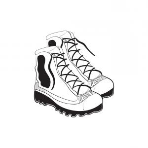 300x300 Hand Drawing Of Pair Of Worn Hiking Boots Vector Shopatcloth