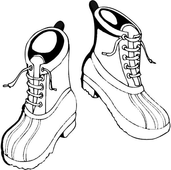 600x599 Hiking Boots Coloring Pages