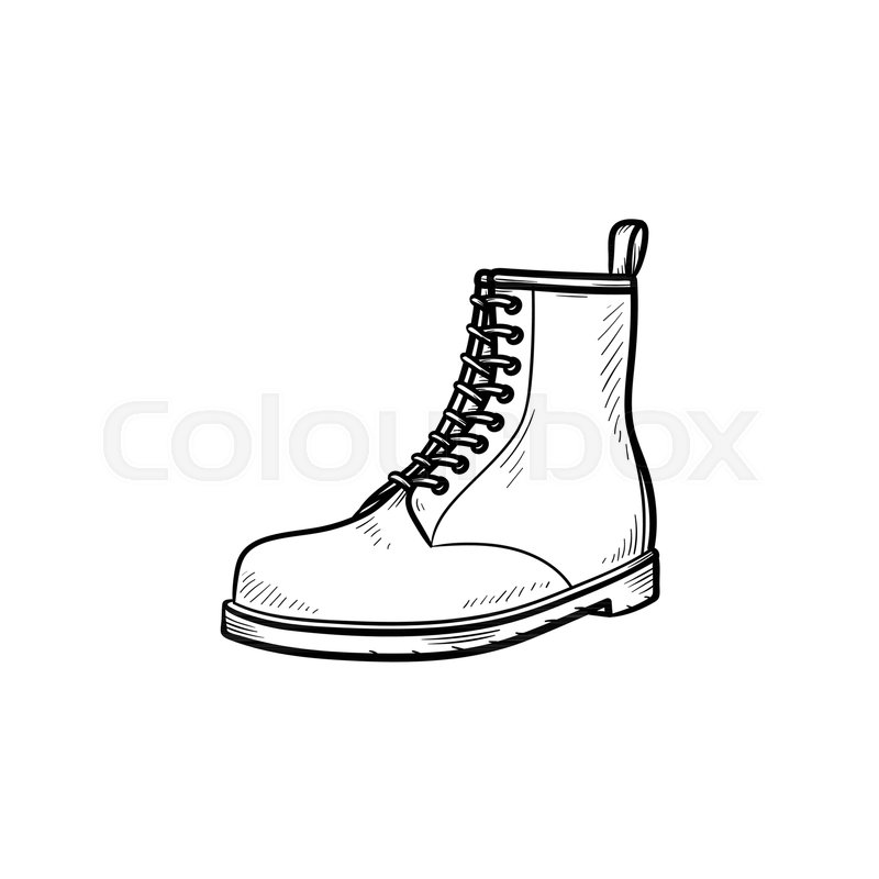 800x800 Hiking Boot Hand Drawn Outline Doodle Stock Vector Colourbox