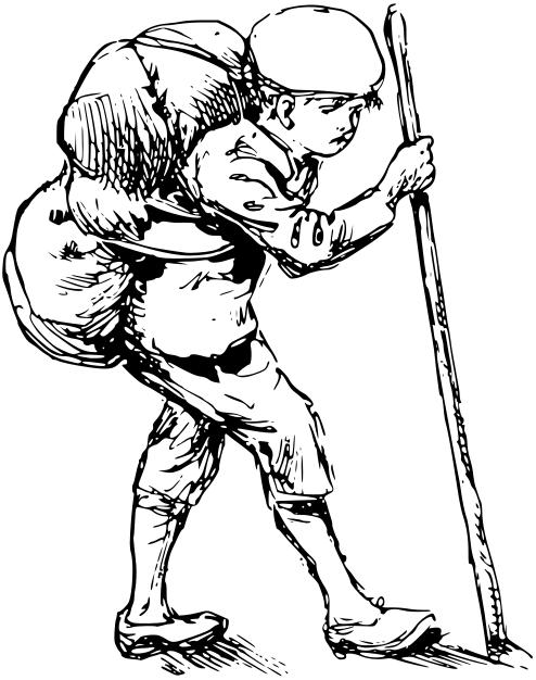 494x626 Boy Hiking Clipart