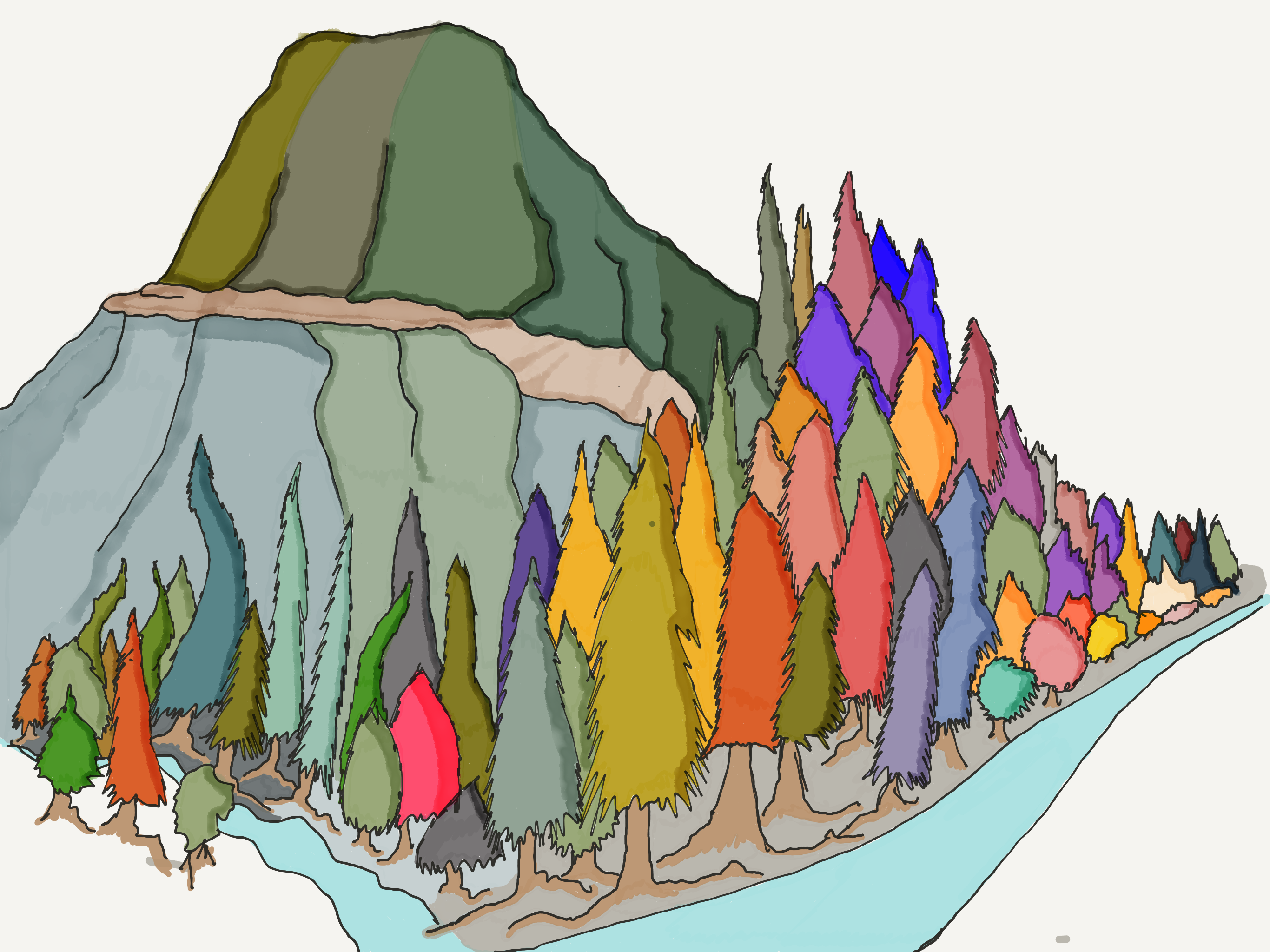 2732x2048 Colorful Island Trees