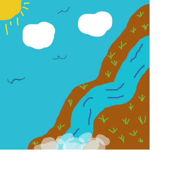 599x599 A Hill With A Waterfall The Online Comic Drawing Game
