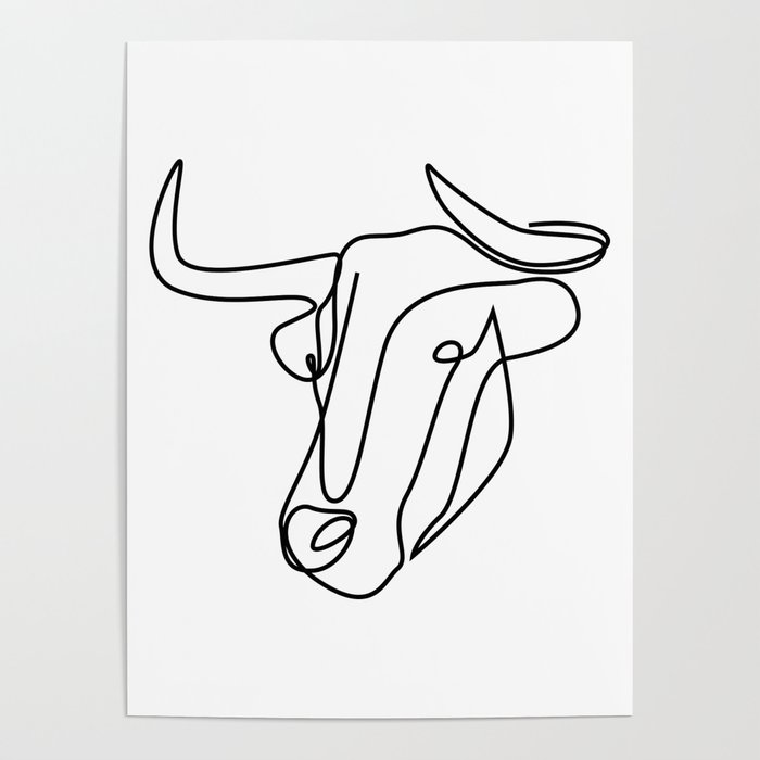 700x700 One Line Bull