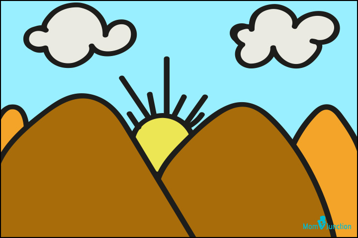 720x480 How To Draw Mountain Easy Step