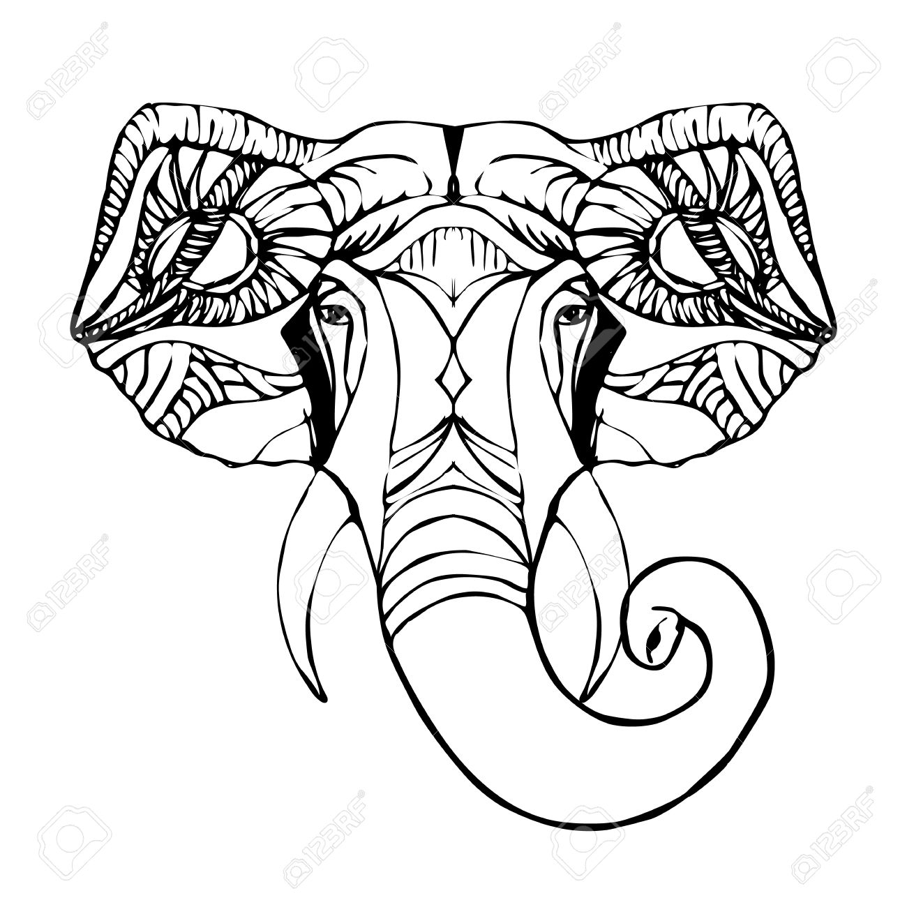 1300x1300 Huge Collection Of 'hindu Elephant God Drawing' Download More