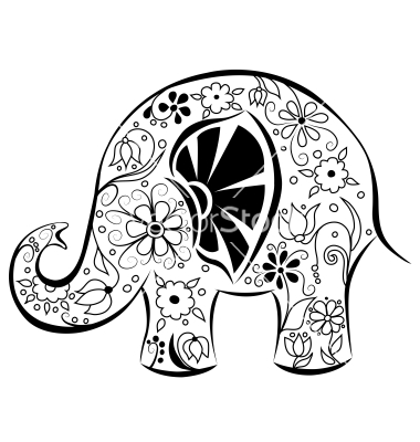 380x400 Indian Elephant Drawing