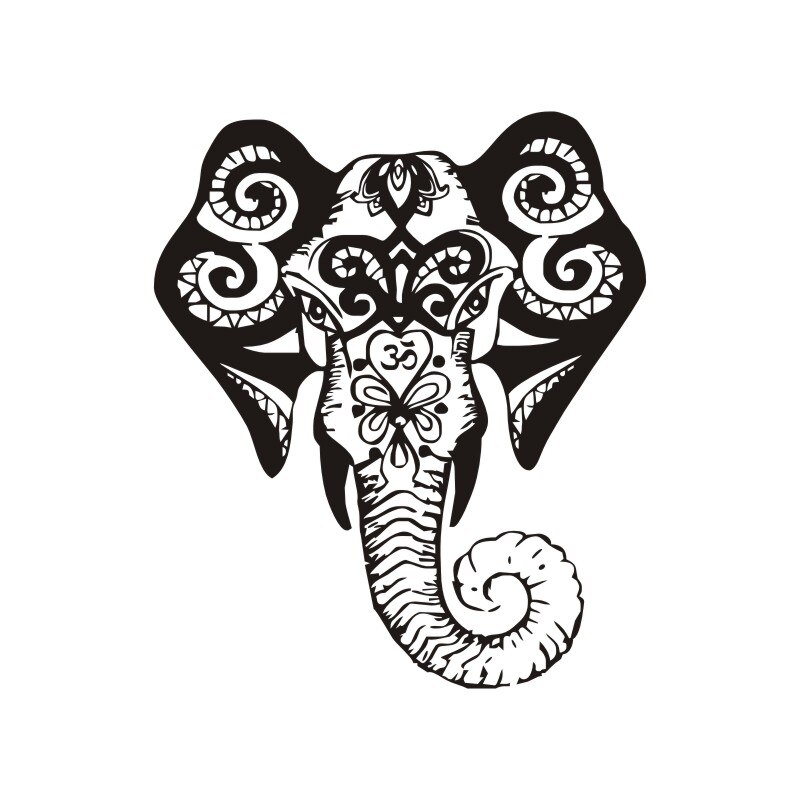800x800 Dctop Art Mural Elephant Head Vinyl Wall Sticker Indian Ganesha