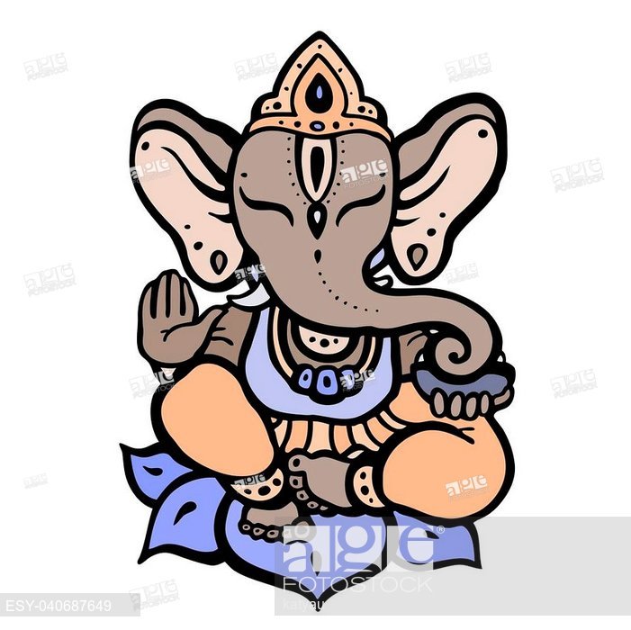 701x700 Elephant Hindu God Ganesha Hand Drawn Tribal Style Vector