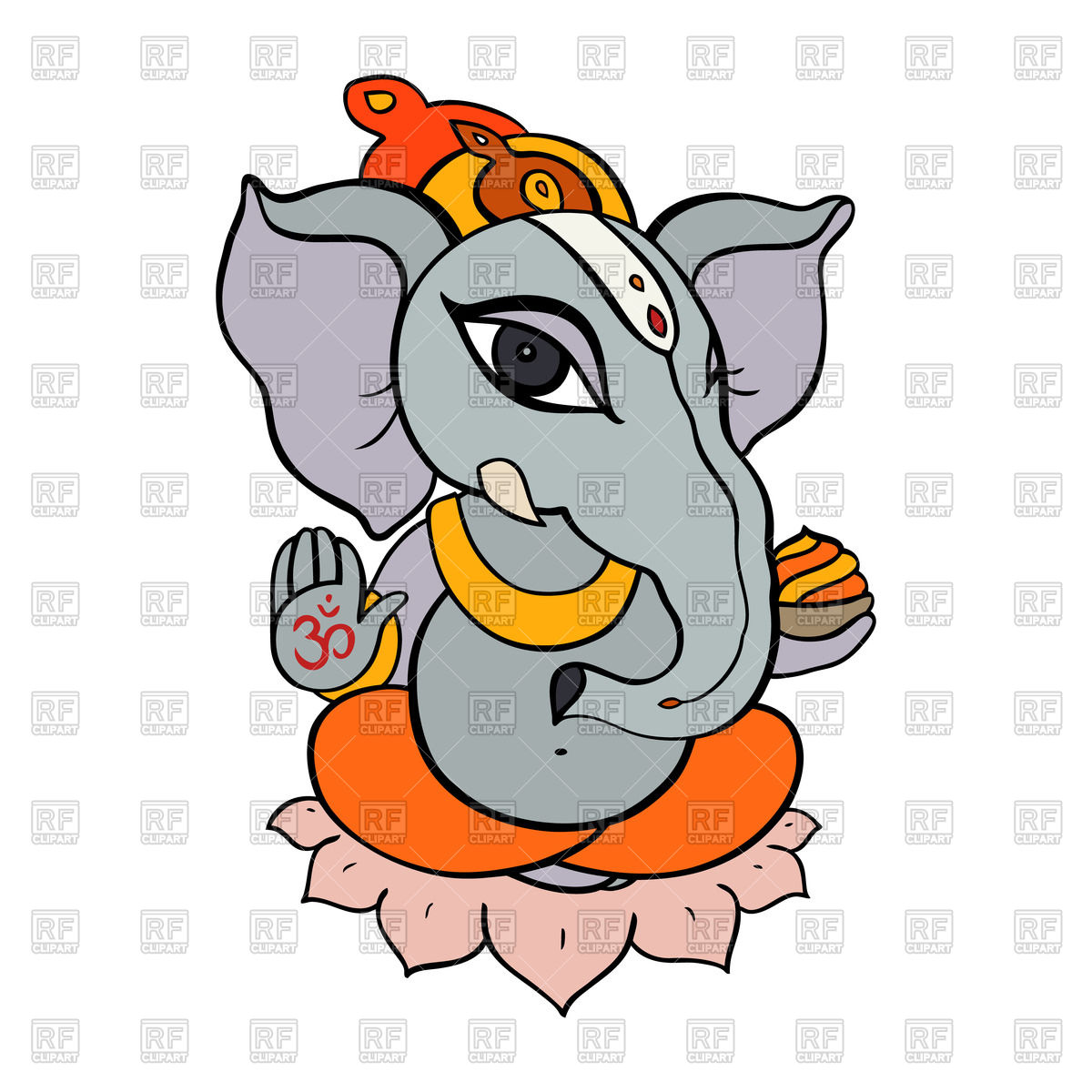 1200x1200 Hand Drawn Hindu Ganesha Vector Image Of Plants And Animals