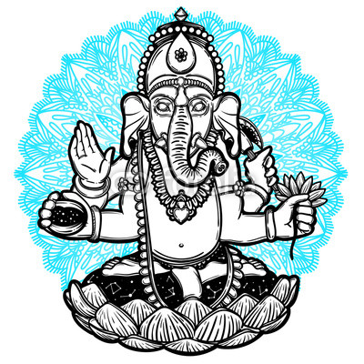 400x400 vector illustration of ganesha hindu god elephant ganesha