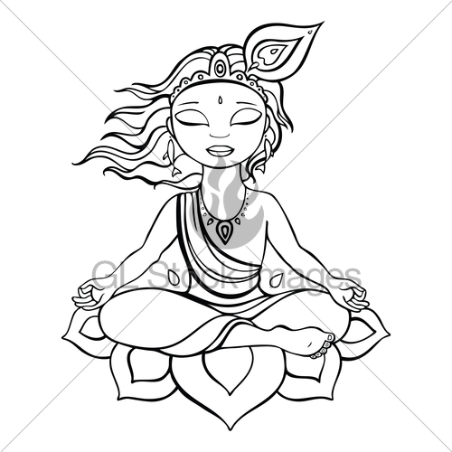500x500 Hindu God Krishna Gl Stock Images