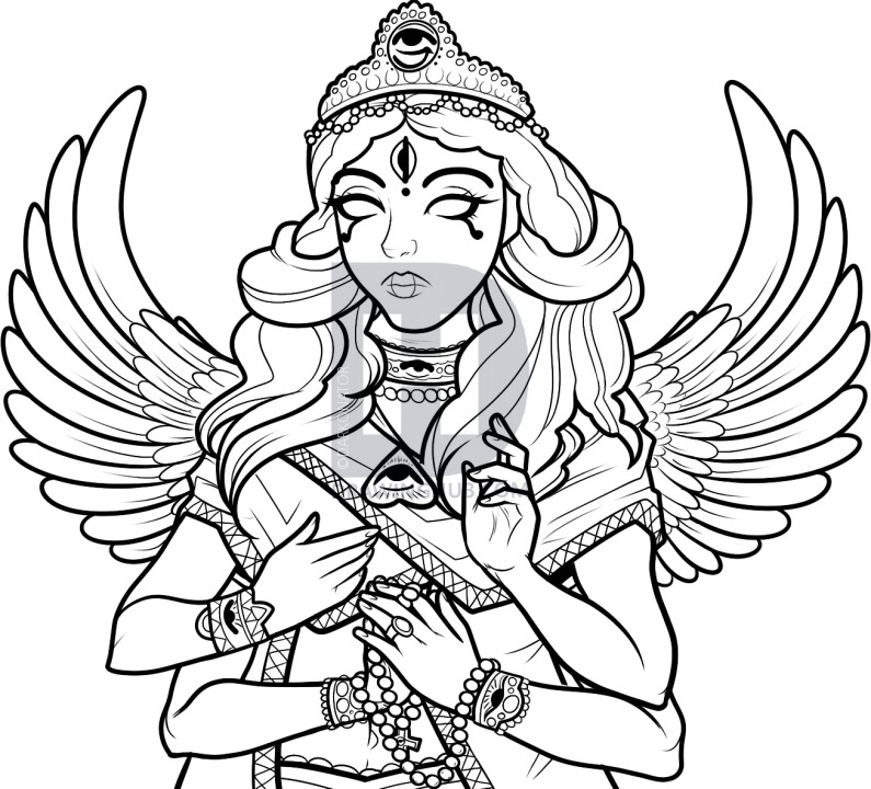 795x720 how to draw a hindu god, hindu goddess, step