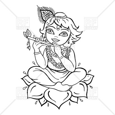 400x400 Outlines Of Hindu God Krishna Vector Image Of People Katyau