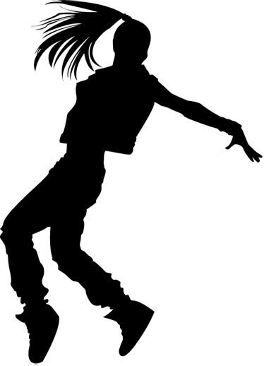 374x518 Silhouette Girl Dancer Wall Sticker