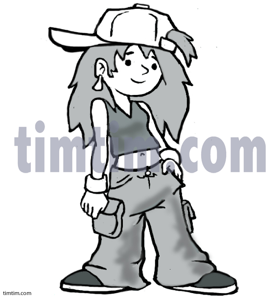 572x607 Free Drawing Of Hiphop Girl Bw From The Category People