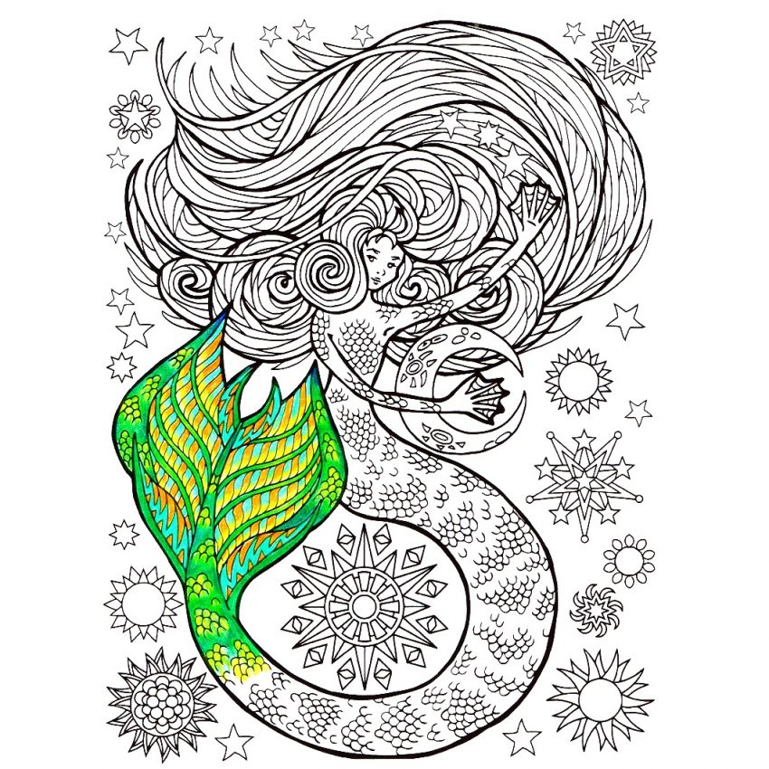 850x850 free mermaid colorings staggering photo ideas coloring pages image