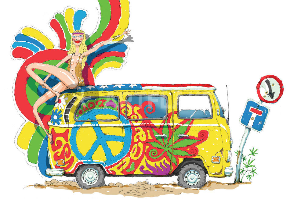 950x653 Hippie Drawing Art Prints And Posters