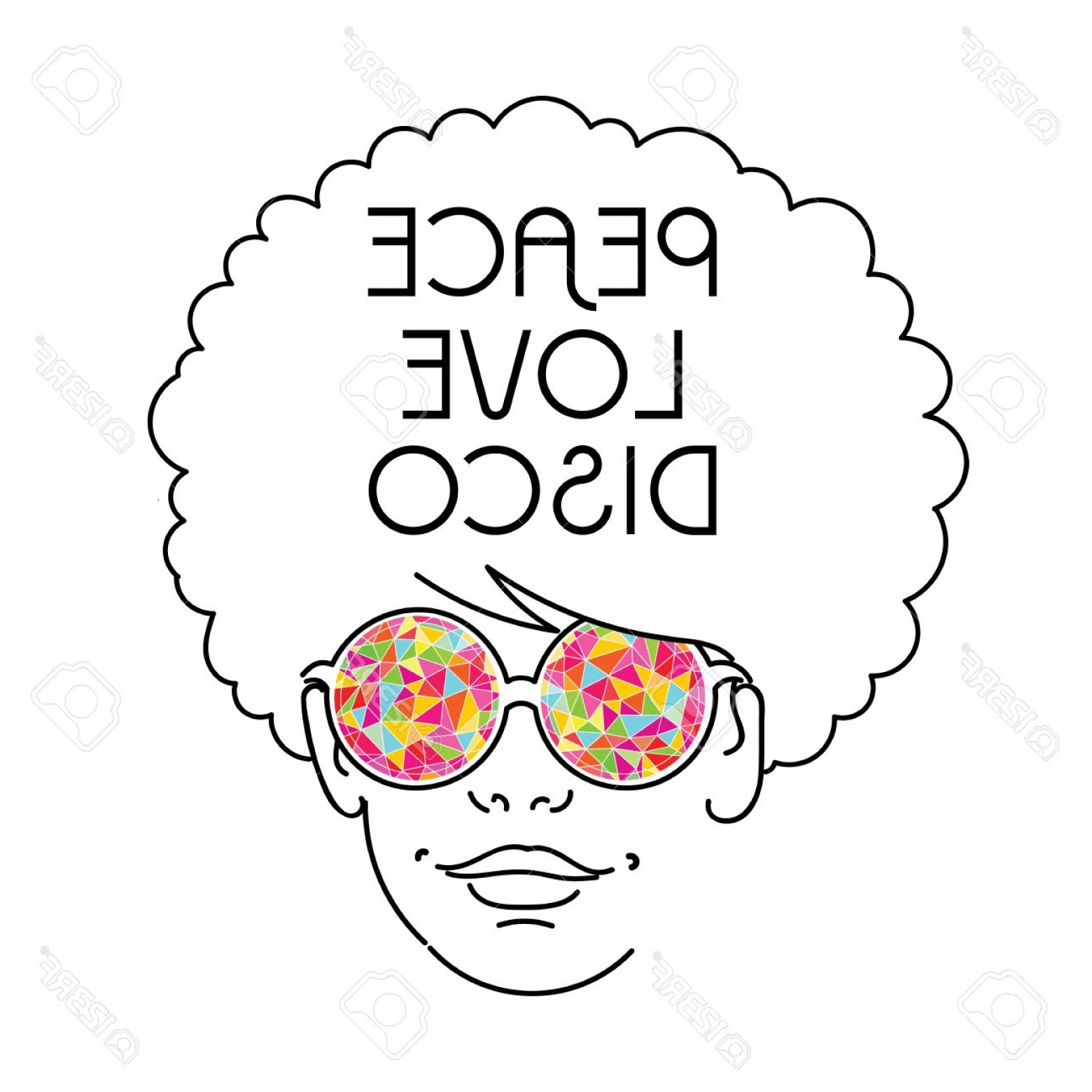 1560x1560 photostock vector drawing of girl with afro hairs