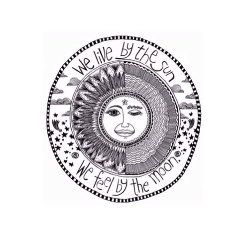500x500 Sun Moon Hippie Grunge Indie Black And White Black White Art