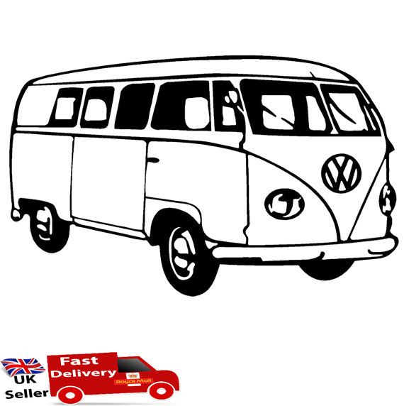 570x572 vdubs van drawing, vw hippie van