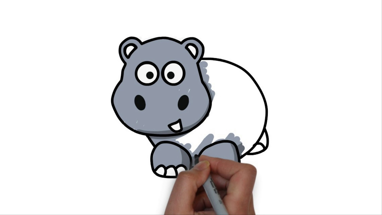 1280x720 How To Draw A Cartoon Hippo