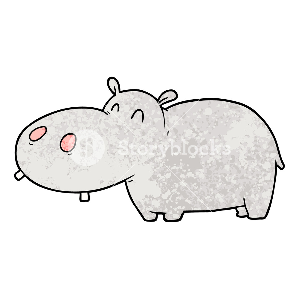 1000x1000 Cartoon Hippo Royalty Free Stock Image