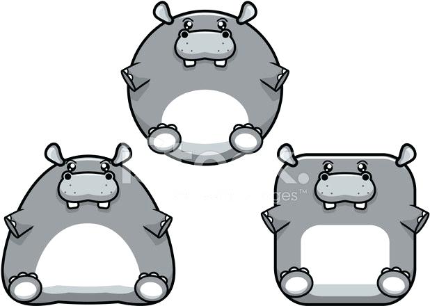 618x440 Hippo Cartoon Hippo Cartoon Icon In Flat Design Vector Image Cute