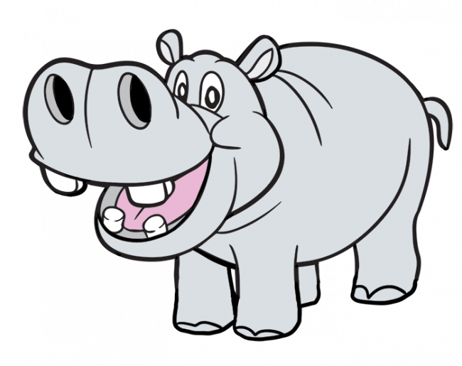 650x515 Collection Of Free Hippo Drawing Colour Download On Ui Ex
