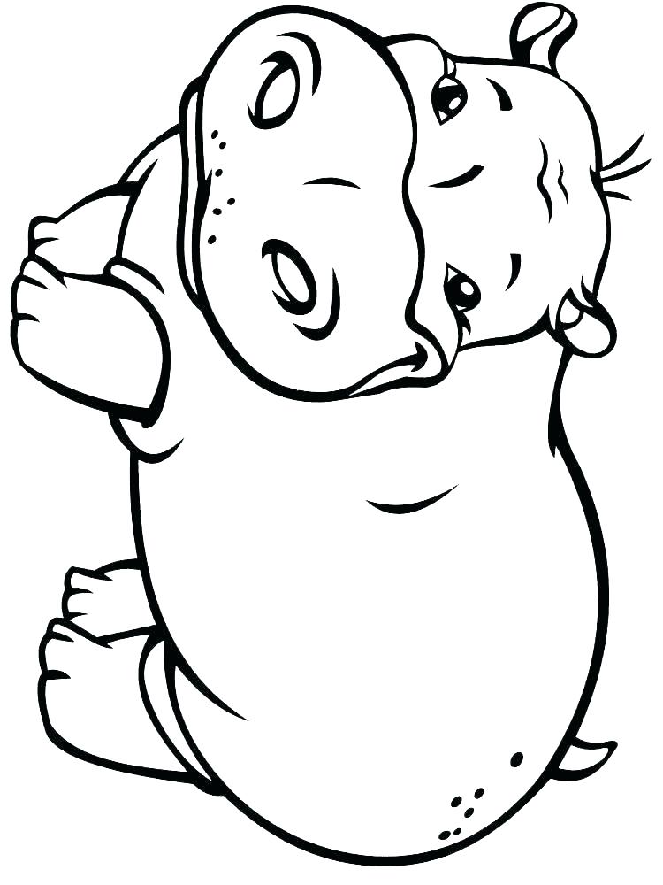 750x1000 Cute Hippo Coloring Pages Online Kids Fo Auchmar