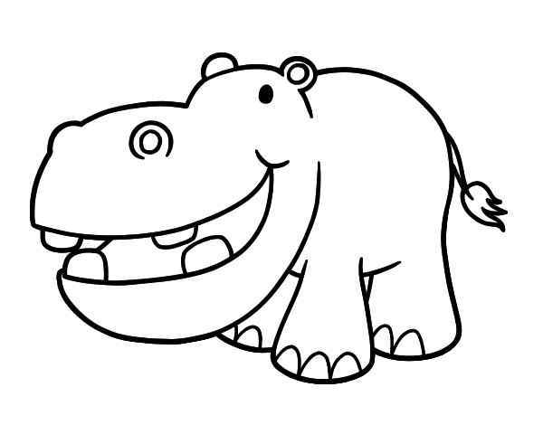 600x470 Hippo Drawing For Kids