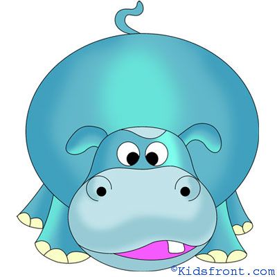 400x400 How To Draw Hippopotamus, How To Draw For Kids, How To Draw Step