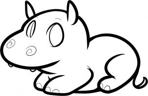 302x195 How To Draw How To Draw A Hippo For Kids