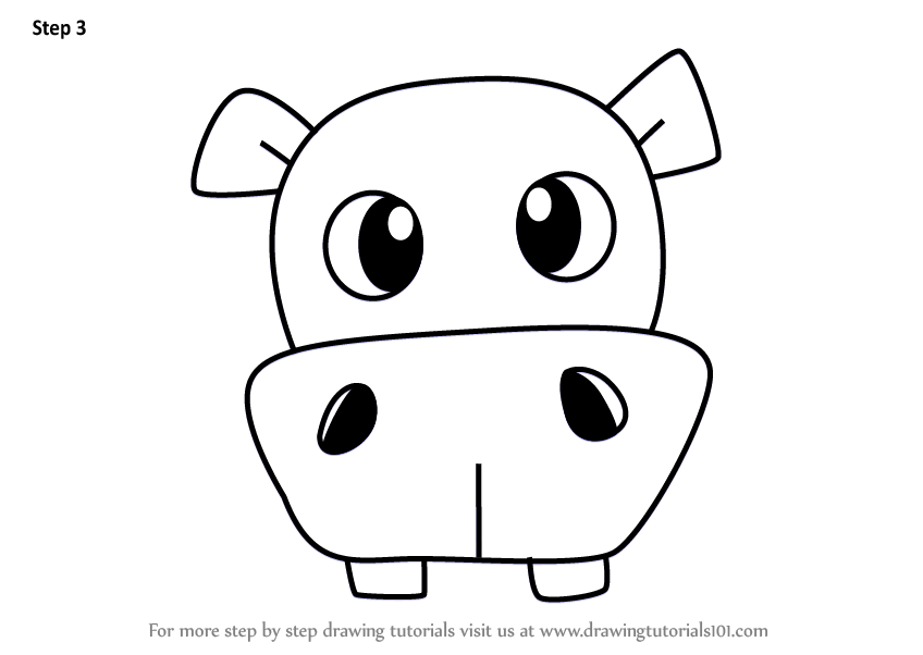 848x602 Learn How To Draw A Hippopotamus Face For Kids