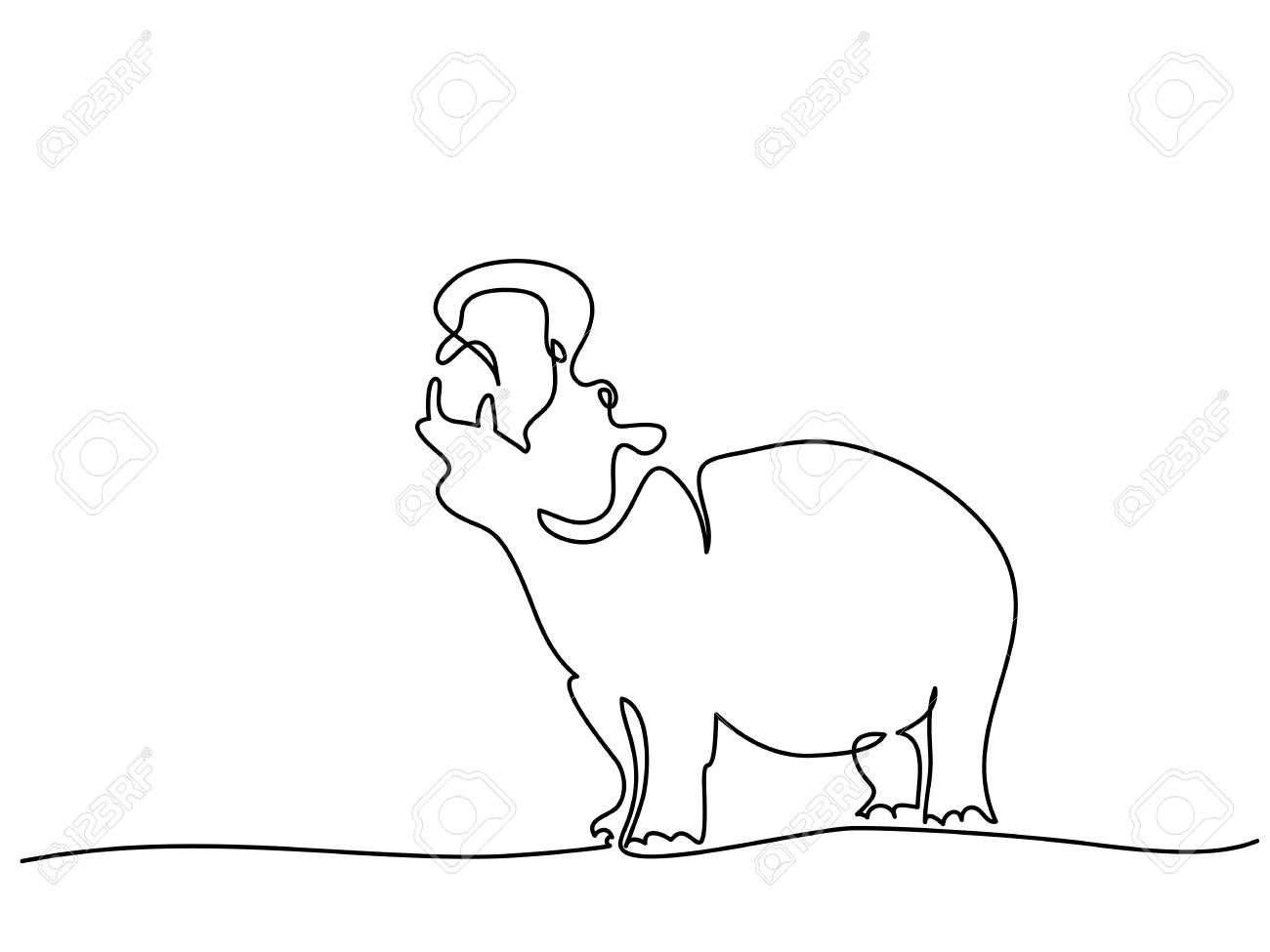 1300x975 Huge Collection Of 'hippo Line Drawing' Download More Than