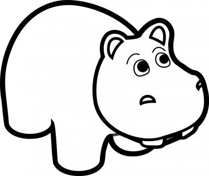425x358 Hippo Line Art Hippo Happiness Line Art Vector, Graphic Design