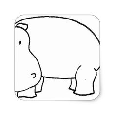 236x236 Cute Hippo Line Drawing