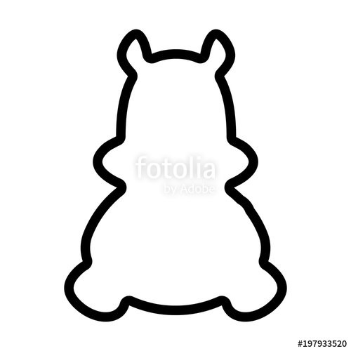 500x500 Hippo Line Icon Stock Image And Royalty Free Vector