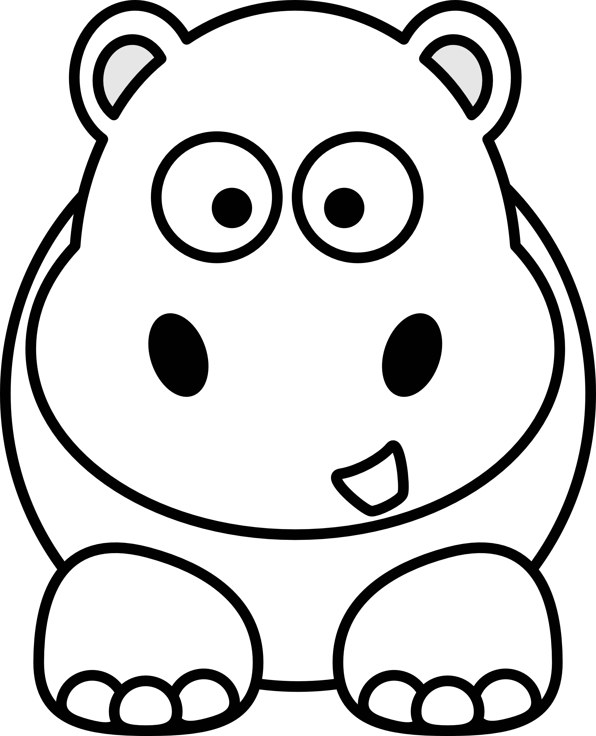 1979x2443 Collection Of Free Hippo Drawing Sketch Download On Ui Ex