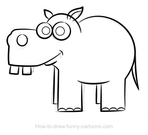 496x454 Drawn Hippo Draw