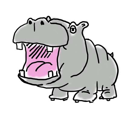 450x387 Hippo Outline Clipart