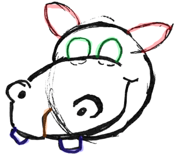 350x309 How To Draw Cartoon Hippos